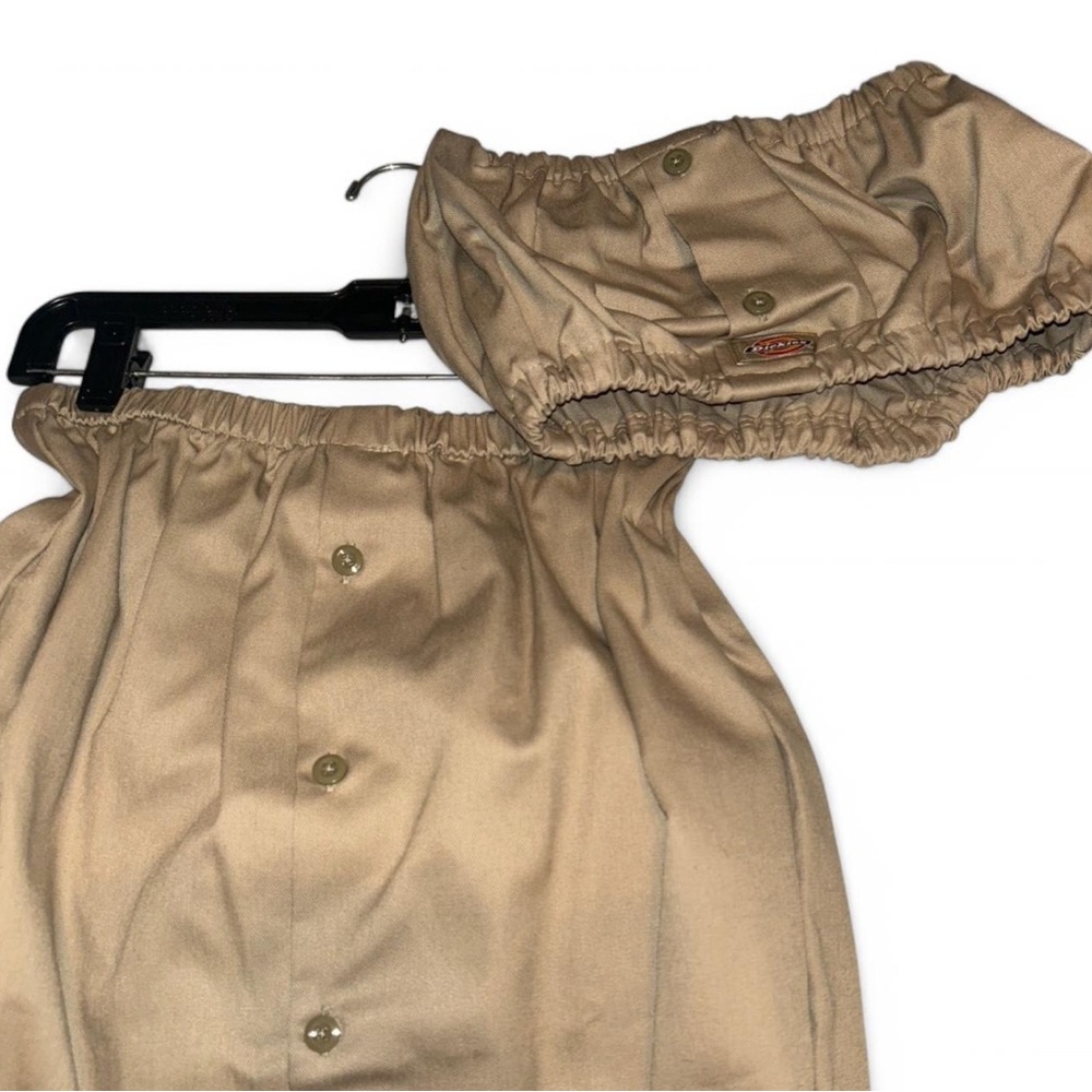 Tan Button-Up Skirt and Top Set